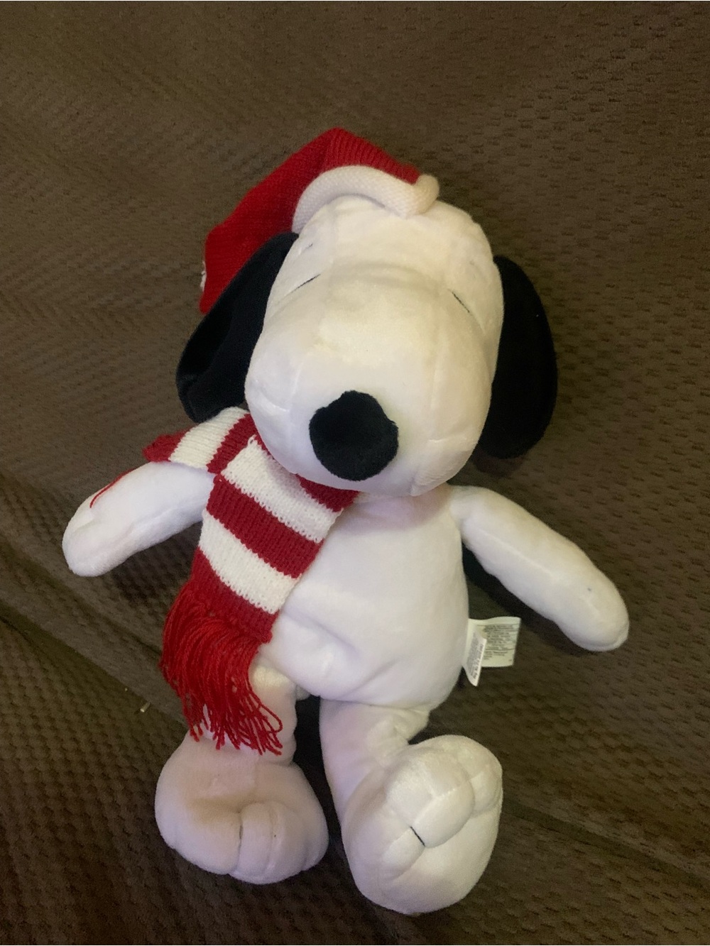 Hallmark Snoopy Holiday Plush - White and Red Festive Scarf